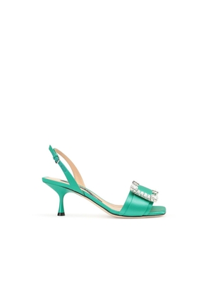 Sergio Rossi Bicolor Silk Stiletto Heel Sandals - EU35.5/US5.5