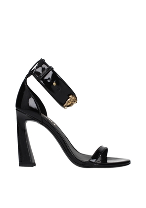 Versace Black Leather Stiletto Heel Sandals - EU35/US5