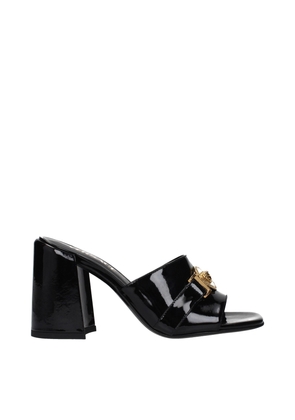 Versace Black Leather Platform Sandals - EU35/US5