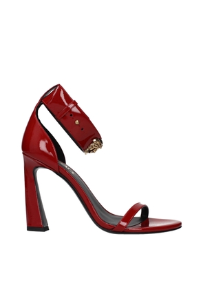 Versace Red Leather Stiletto Heel Sandals - EU35/US5