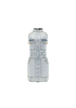 Balmain Blue Cotton Casual Dress - 42