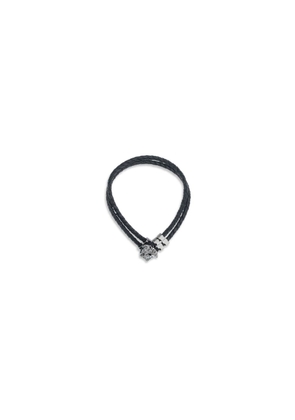 Versace Black Calf Leather Bos Taurus Bracelet - One Size