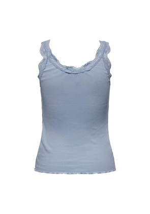 Only Light Blue Cotton Tank Tops - XS