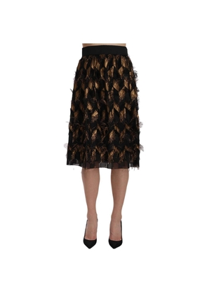 Dolce & Gabbana Bicolor Silk Midi Skirt - IT40