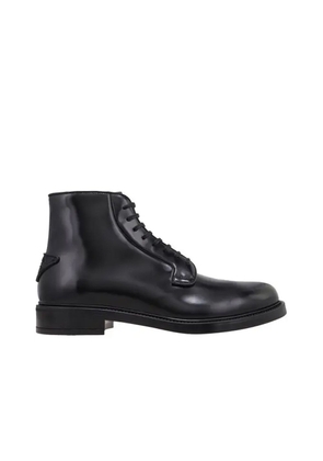 Prada Black Calfskin Lace-Up Boots - EU40/US7