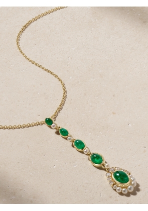 Amrapali London - Navratana 18-karat Gold, Emerald And Diamond Necklace - Green - One size