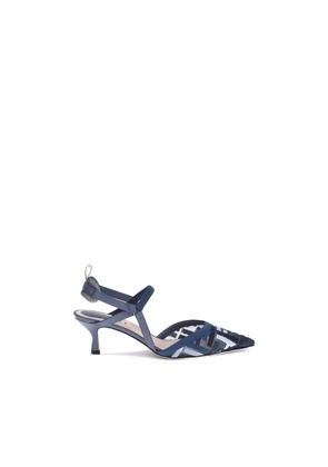 Fendi Blue Polyamide Mid Heel Pumps - EU37/US7