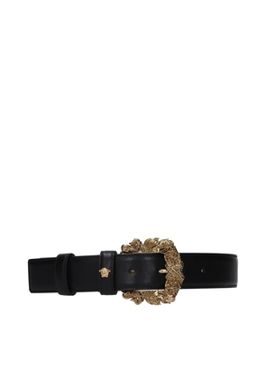 Versace Black Leather Regular Belt - 65 cm / 26 Inches