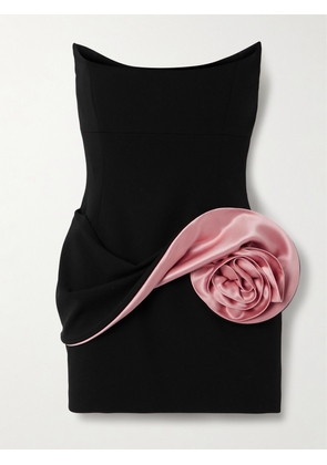 Magda Butrym - Strapless Appliquéd Cady Bustier Mini Dress - Black - FR 34,FR 36,FR 38,FR 40,FR 42