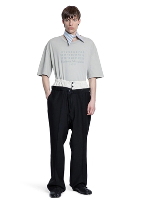 Thin-striped collar in cotton poplin