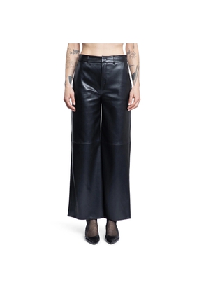Coated Nylon Wide Leg Trousers