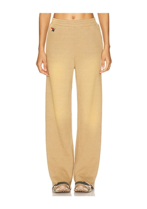 Aviator Nation Essential Wide Leg Pocket Sweatpant in Tan. Size S. Also in XS.