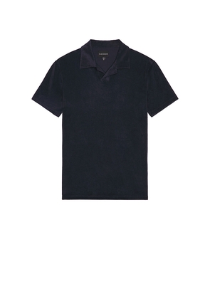 Club Monaco Loop Terry Johnny Collar Polo in Navy. Size M. Also in XL/1X.