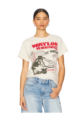 DAYDREAMER Waylon Jennings Ol Waylon Tour Tee in White. Size M. Also in S, XS.