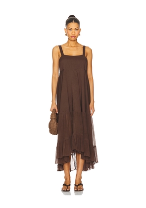 Azeeza Bellevue Midi Dress in Chocolate. Size M. Also in S, XS.