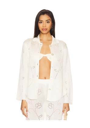 Calle Del Mar Ivy Long Sleeve Shirt in Cream. Size M. Also in XL, XS.