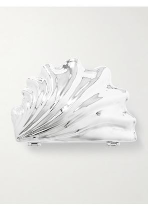 JW Anderson - Shell Metallic Resin Clutch - Silver - One size