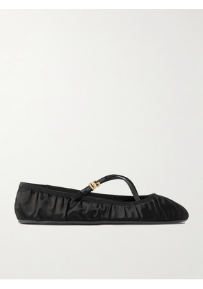 Dolce & Gabbana - Gathered Satin Mary Jane Ballet Flats - Black - IT35,IT36,IT37,IT38,IT39,IT40,IT41