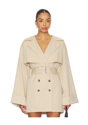 ALL THE WAYS Blaire Trench Coat in Beige. Size S. Also in L, M, XL, XS, XXS.