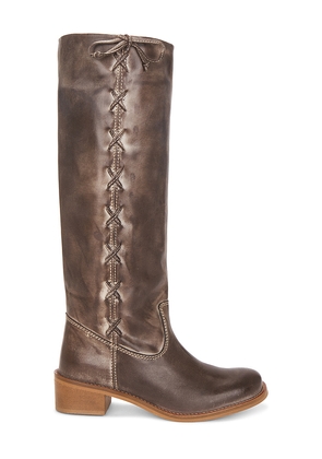 Dico Copenhagen Ann Side Laces Gaucho Boot in Brown. Size 38. Also in 36.