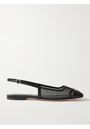Aeyde - Geraldine Leather-trimmed Mesh Slingback Ballet Flats - Black - IT35,IT35.5,IT36,IT36.5,IT37,IT37.5,IT38,IT38.5,IT39,IT39.5,IT40,IT40.5,IT41,IT41.5,IT42