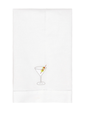 Abbode Martini Tea Towel in White.