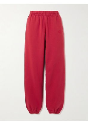 Anine Bing - Karter Cotton-blend Fleece Track Pants - Red - x small,small,medium,large