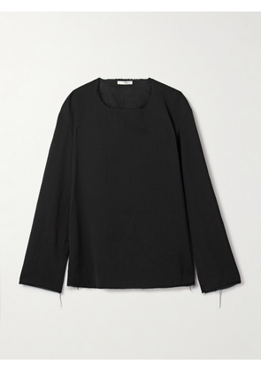 The Row - Cattaleya Frayed Wool-canvas Top - Black - US0,US2,US4