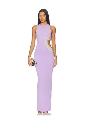 Bronx and Banco Camila Cutout Maxi Dress in Purple. Size M. Also in L, XL.