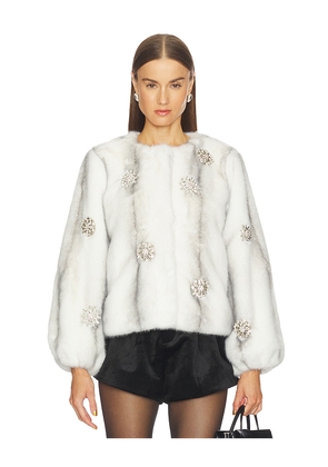 Cinq a Sept Faux Mink Benson Coat in Ivory. Size S. Also in L.