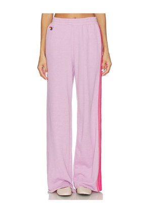 Aviator Nation 5 Stripe Wide Leg Pocket Sweatpant in Lavender. Size XL/1X. Also in XS.