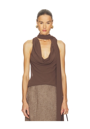 Camila Coelho Casilda Top in Chocolate. Size M. Also in XS.