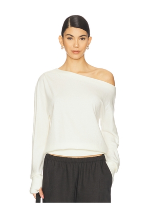 Bobi Asymmetrical Thumbhole Top in Cream. Size L. Also in S, XS.