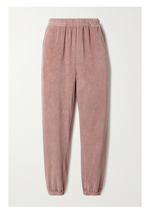 Les Tien - Cotton-blend Velour Track Pants - Pink - x small,small,medium,large