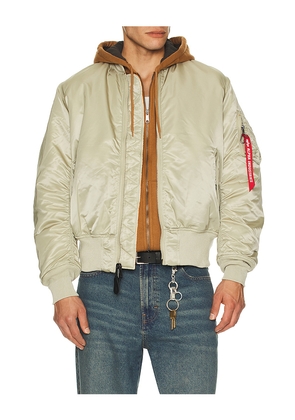 ALPHA INDUSTRIES Alpha MA-1 Flight Jacket in Grey. Size M. Also in L, S, XL/1X, XXL/2X.