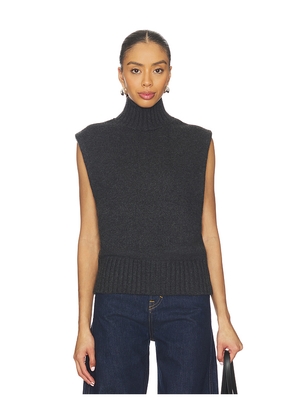 EAVES Lynnda Knit Mock Neck Shell in Grey. Size L. Also in M, S, XL, XS, XXS.