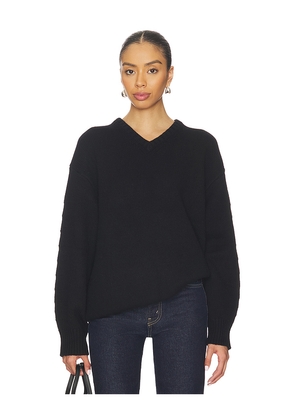 EAVES Zelia V-neck Sweater in Black. Size L. Also in M, S, XL, XS, XXS.
