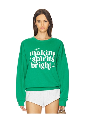 BEACH RIOT Devyn Oversized Sweatshirt in Green. Size M. Also in S, XS.