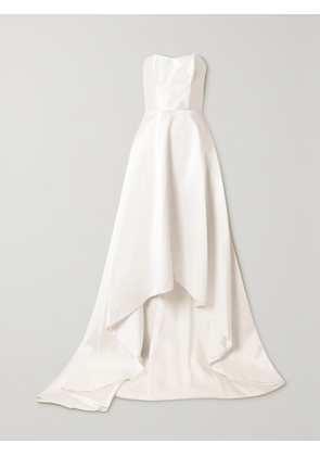 Halfpenny London - Jackson Strapless Asymmetric Duchesse-satin Gown - Ivory - UK 0,UK 4,UK 6,UK 8,UK 10,UK 12,UK 14,UK 16