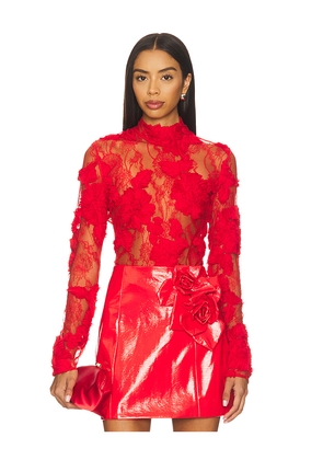 AKNVAS Freja Lace Top in Red. Size 0. Also in 10, 12, 8.