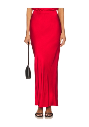Bobi Midi Bias Cut Skirt in Red. Size L. Also in M, S, XL, XS.