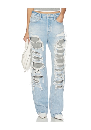 Alexander Wang Distressed Straight Jean in Blue. Size 24. Also in 25, 26, 27.