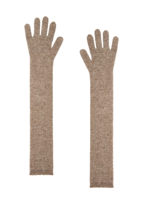 EAVES Mariana Knit Gloves in Taupe.