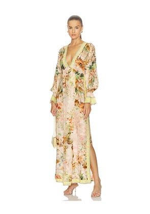 HEMANT AND NANDITA Kaftan Maxi Dress in Cream. Size L. Also in M, S, XL, XS, XXS.