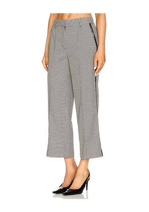 SIMKHAI Miki Cropped Button Hem Pant in Black,White. Size 10. Also in 2, 4, 6.