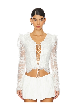 For Love & Lemons Lexi Lace Top in White. Size S. Also in XS.