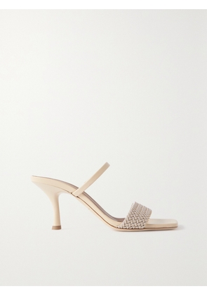 MALONE SOULIERS - Frida 70 Cord-trimmed Leather Mules - Neutrals - IT35,IT35.5,IT36,IT36.5,IT37,IT37.5,IT38,IT38.5,IT39,IT39.5,IT40,IT40.5,IT41,IT41.5,IT42