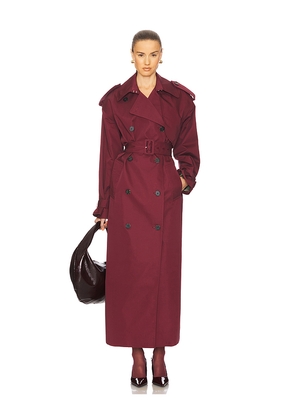Helsa Classic Oversized Trench in Burgundy. Size L. Also in M, XL.