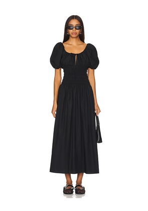 FAITHFULL THE BRAND Beatrice Midi Dress in Black. Size L. Also in M, XL.