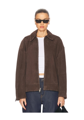 GRLFRND Alek Suede Jacket in Chocolate. Size L. Also in XL.